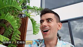 Mariana Martix Seduces Jordi for Wild Oiled Blowjob and Doggy Action While Boyfriend Ignores Her.