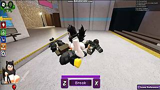 In the Whoreblox Game, the Gangbang Moment Begins with Intense Banging and Cumshots