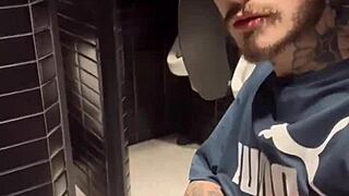 Handjob in the bathroom pool