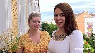 Marina and Natascha's steamy German shower play session