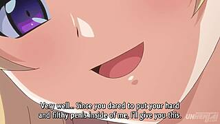 Cute busty teen takes massive creampie in hentai