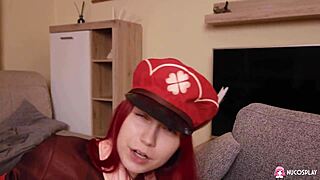 redhead doll toffina fingers her cunt and fucks herself with the toy