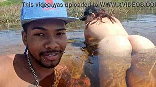 African beauty enjoys her first nudist beach experience