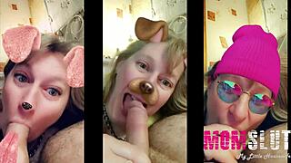 Blonde amateur acts like young slut giving blowjob