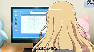 Cute busty teen takes massive creampie in hentai