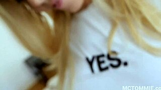 Skinny redhead Melissa Benz in homemade lesbian sex movie