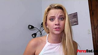 Blonde teen and old man in therapist taboo