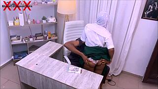 hey, wanna see a naughty student in sexy pants get fucked hard on the office desk?