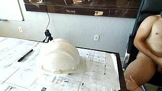Beautiful MILF enjoys a hot anal sex session on her engineering desk