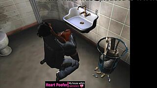 In this cartoon sex story, a character approaches another in an intimate scene filled with passion and desire