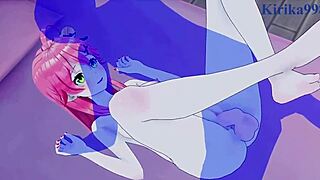 Sakura Miko and Akai Haato engage in intense sex