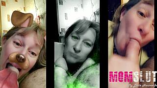 Blonde amateur acts like young slut giving blowjob