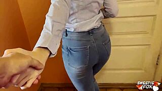 Lustful neighbor dropped by, ended up with anal creampie surprise