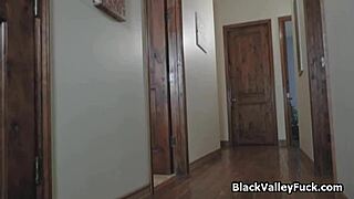 Black Valley Girls showcases a juicy ebony teen riding a thick white shaft hard.