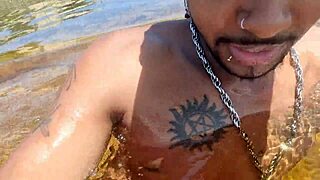 African beauty enjoys her first nudist beach experience