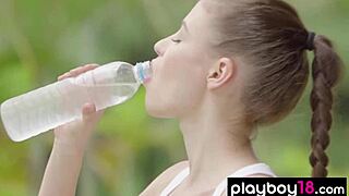 Petite Ukrainian Boxer Hilary C Strips Naked Outdoors to Cool Down After Training