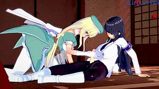 Ikaruga and Yomi in Wild Futanari Sex - Senran Kagura Hentai