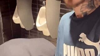 Handjob in the bathroom pool