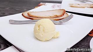 British teen 18+ bangs with milky milf army stepmom