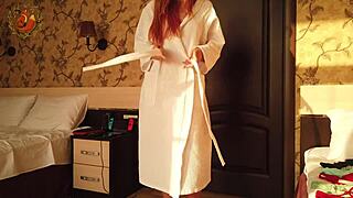 redhead foxy tries on panties in holiday pov romance