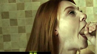 Family Sinners - Lacy Lennon Sucks Stepbrother's Cock. Begs for Cum on Face