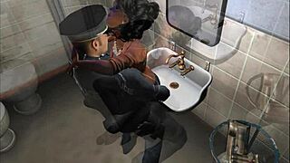 In this cartoon sex story, a character approaches another in an intimate scene filled with passion and desire