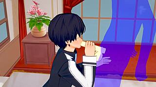 Kirito, want a hot blowjob and bareback creampie in this anime scene?