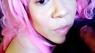 Swallowing things whole! Watch her take that massive cock down her throat!