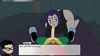 Raven gives blow job to Starfire in 18th Titan episode 16