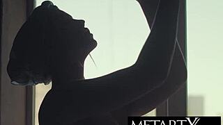 beautiful blonde masturbates and plays with big natural tits