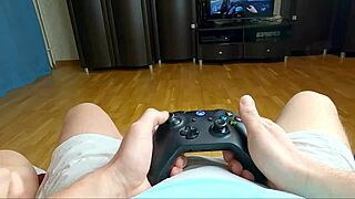 Man, I’m lovin’ givin’ a sloppy blowjob to my stepbrother while he’s on Xbox!