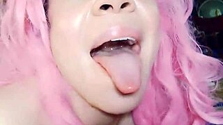 Swallowing things whole! Watch her take that massive cock down her throat!