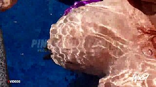 filipina woman shows off at pool