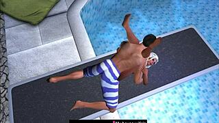 taken at the public swimming pool jumping board