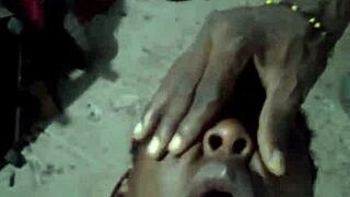 Ebony beauty gets it hard in doggy style in homemade porn