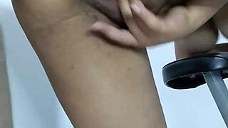 gym instructor rims hot brunette's ass