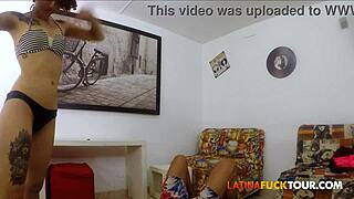 Curly redhead's wet pussy stretched by yoga teacher