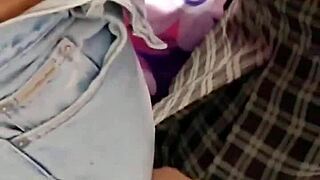 Does this innocent Mexican student make you cum after flashing her tight pussy?