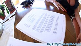 milf expertly sucks and titfucks big cock