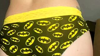 faceless girl feels excitement trying on panties