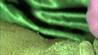 milaj, a chubby black bbw with big tits, tests a new wand vibrator on her pussy and clit in close-up