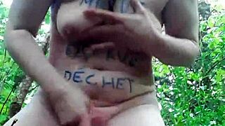 Unbelievable! Outdoor Masturbation with Slut in Wild Forest BDSM Scene!