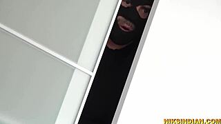 omg, police lady feeds thief with her huge tits! 😲