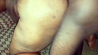 the curvy milf lady takes big black cock doggystyle, her wide ass bouncing