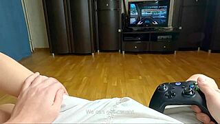 Man, I’m lovin’ givin’ a sloppy blowjob to my stepbrother while he’s on Xbox!