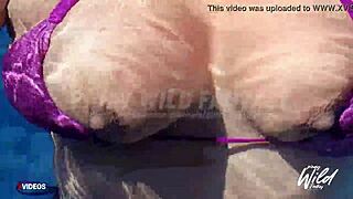 filipina woman shows off at pool