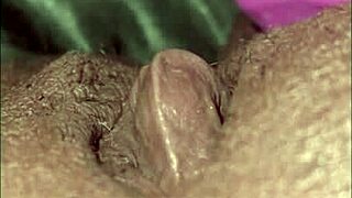 milaj, a chubby black bbw with big tits, tests a new wand vibrator on her pussy and clit in close-up