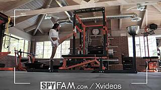 step sister catches wimpy step bro peeping on her masturbating