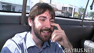 Gay men engaging in intense sex