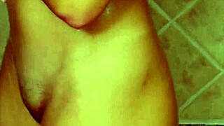 super cute brunette teen steams up the shower, wanna peek at her petite frame?